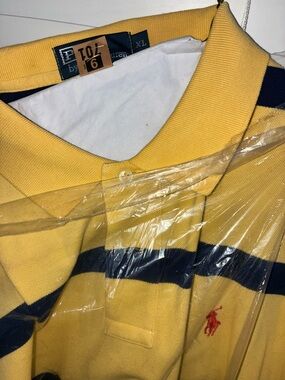 Polo Ralph Lauren Yellow & Navy Striped Rugby Polo